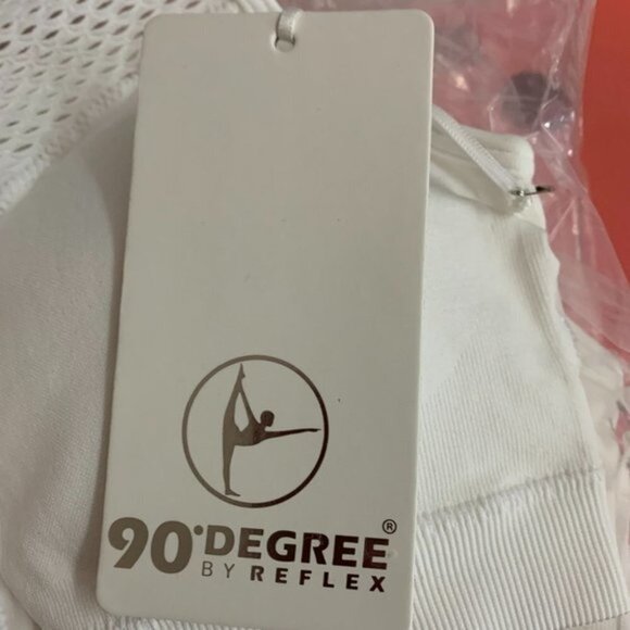 90 Degree White Mesh Racerback Sports Bra - Picture 6 of 6